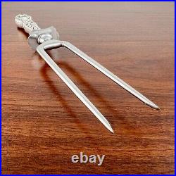 Whiting American Art Nouveau Sterling Silver Handled Roast Carving Set Lilies