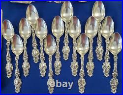 Whiting Lily 1902 Sterling Silver Flatware Silverware Set of 75