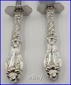 Whiting Lily Floral Sterling Silver Large Carving Set Monogram B
