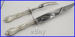 Whiting Lily Floral Sterling Silver Large Carving Set Monogram B