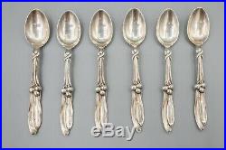 Whiting Mistletoe Berry Christmas Sterling Silver Demitasse Spoons 4.25 Set 12