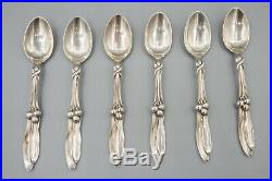 Whiting Mistletoe Berry Christmas Sterling Silver Demitasse Spoons 4.25 Set 12