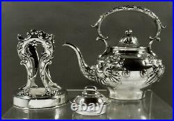 Whiting Sterling Tea Set c1910 HIBISCUS