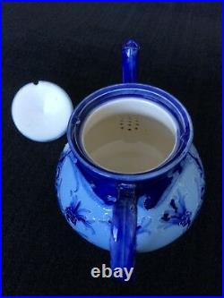 William Moorcroft signed Macintyre Florian Ware Tea Set teapot, creamer, sugar