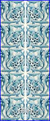 William Morris Kelmscott Manor Artichoke Fireplace Tiles Set Blue
