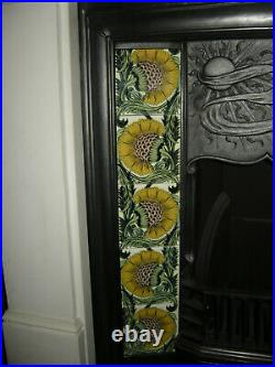 William de Morgan BBB Sunflower Fireplace Tile Set (10 TILES)