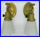 Wired_Set_Two_Brass_Antique_Art_Nouveau_Gold_Armed_Wall_Sconces_Deco_Satin_Shade_01_jpyl