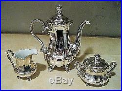 Wmf Germany Art Nouveau 5 Pc Silver Plate & Porcelain Lined Coffee/tea Set